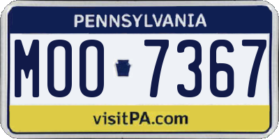 PA license plate MOO7367