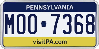 PA license plate MOO7368