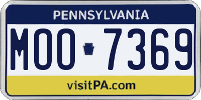 PA license plate MOO7369
