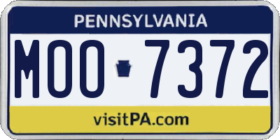 PA license plate MOO7372