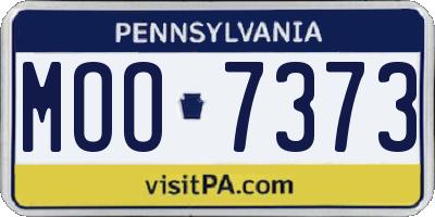 PA license plate MOO7373