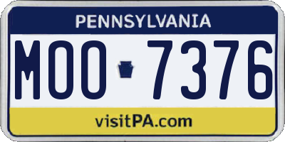 PA license plate MOO7376