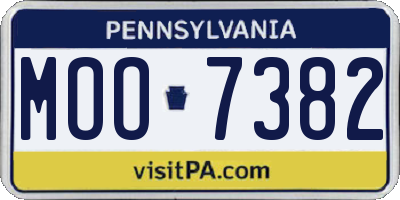 PA license plate MOO7382