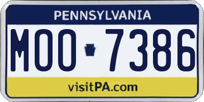 PA license plate MOO7386