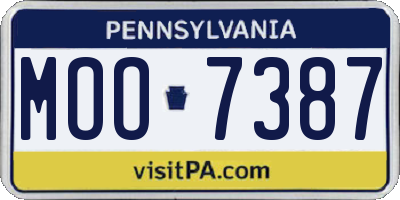 PA license plate MOO7387