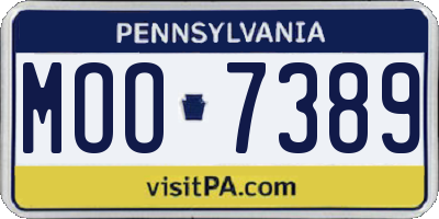 PA license plate MOO7389