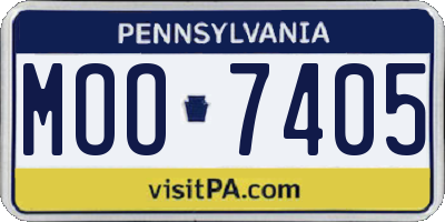 PA license plate MOO7405