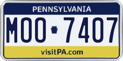 PA license plate MOO7407
