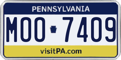 PA license plate MOO7409