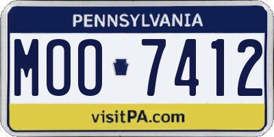 PA license plate MOO7412