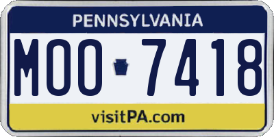 PA license plate MOO7418