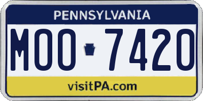 PA license plate MOO7420