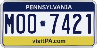PA license plate MOO7421