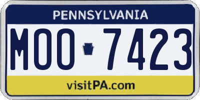 PA license plate MOO7423