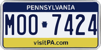 PA license plate MOO7424