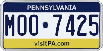 PA license plate MOO7425