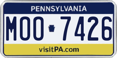 PA license plate MOO7426