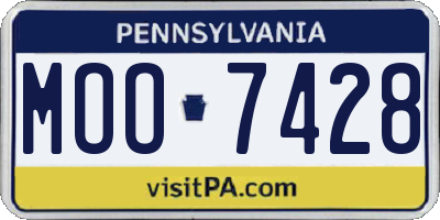 PA license plate MOO7428
