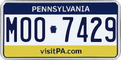 PA license plate MOO7429