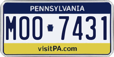 PA license plate MOO7431