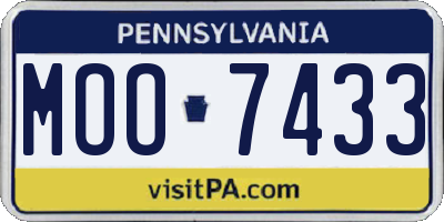 PA license plate MOO7433