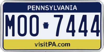 PA license plate MOO7444