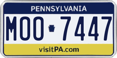 PA license plate MOO7447