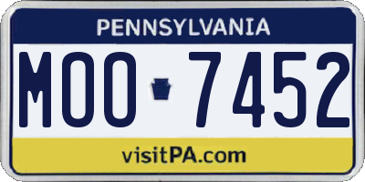 PA license plate MOO7452