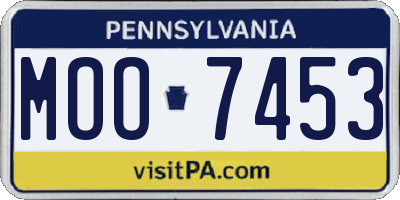 PA license plate MOO7453
