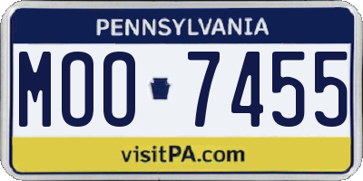 PA license plate MOO7455