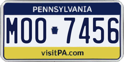 PA license plate MOO7456