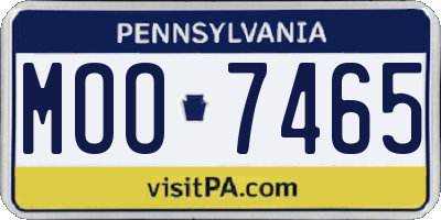 PA license plate MOO7465