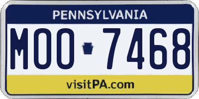 PA license plate MOO7468
