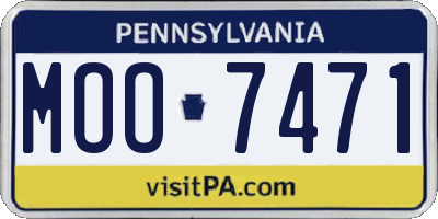 PA license plate MOO7471