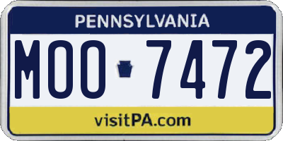 PA license plate MOO7472