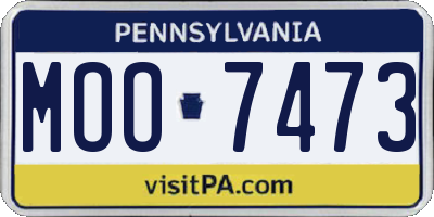 PA license plate MOO7473