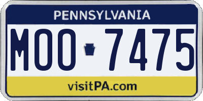 PA license plate MOO7475