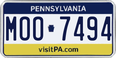 PA license plate MOO7494
