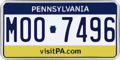 PA license plate MOO7496