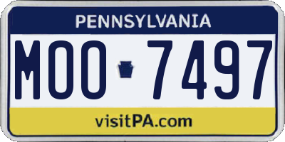 PA license plate MOO7497