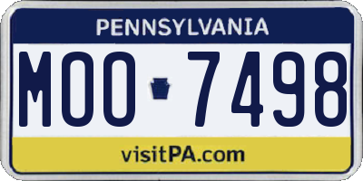 PA license plate MOO7498