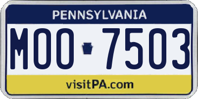 PA license plate MOO7503