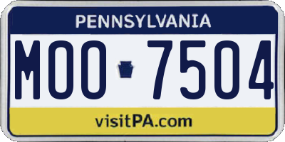 PA license plate MOO7504