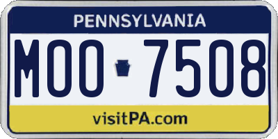 PA license plate MOO7508