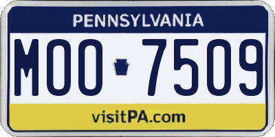 PA license plate MOO7509