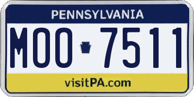 PA license plate MOO7511