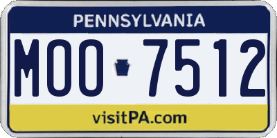 PA license plate MOO7512
