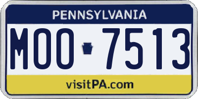PA license plate MOO7513