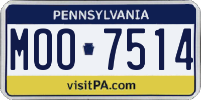PA license plate MOO7514