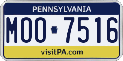 PA license plate MOO7516